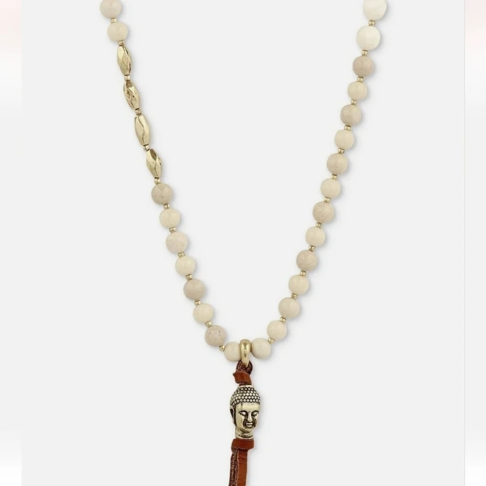 Lucky BRAND Women's Buddha Beaded Necklace Gold 211- Measuring 31.5" - Picture 1 of 7